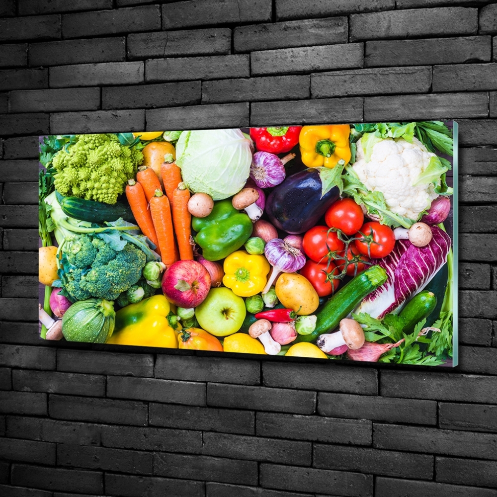 Glass wall art Colorful vegetables