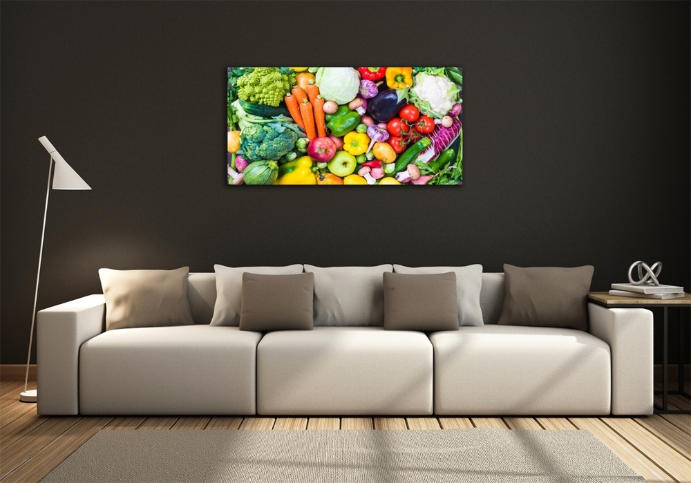 Glass wall art Colorful vegetables