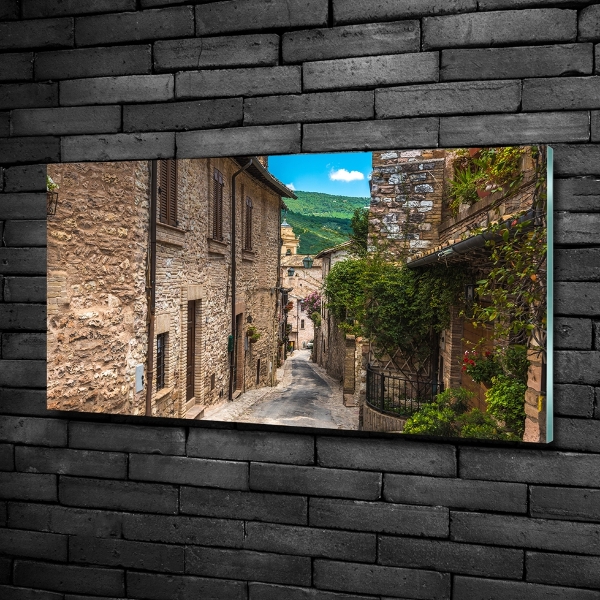 Printed glass wall art Charming street