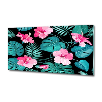 Photo printed on glass Tropical flowers