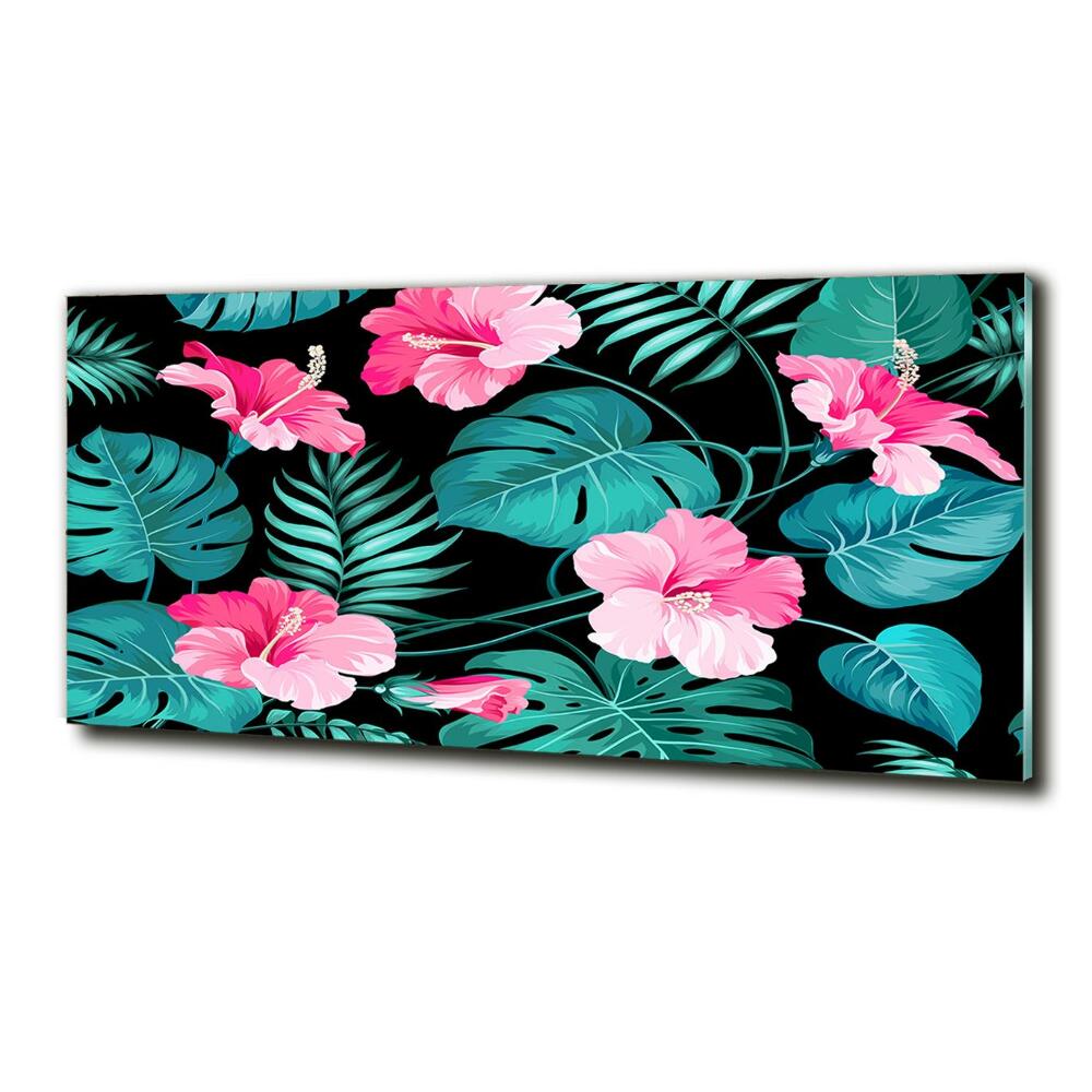 Photo printed on glass Tropical flowers