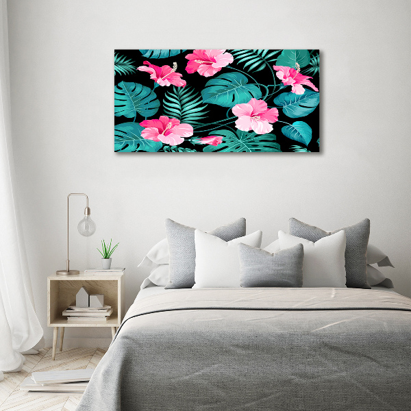 Photo printed on glass Tropical flowers