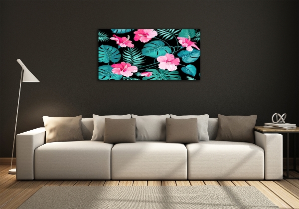 Photo printed on glass Tropical flowers