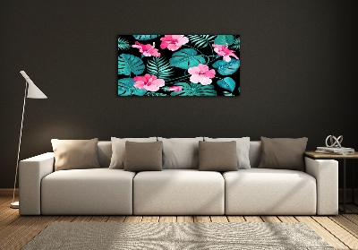 Photo printed on glass Tropical flowers