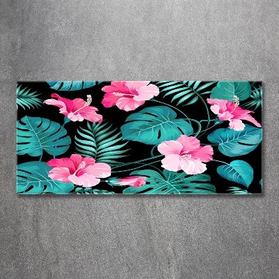 Photo printed on glass Tropical flowers