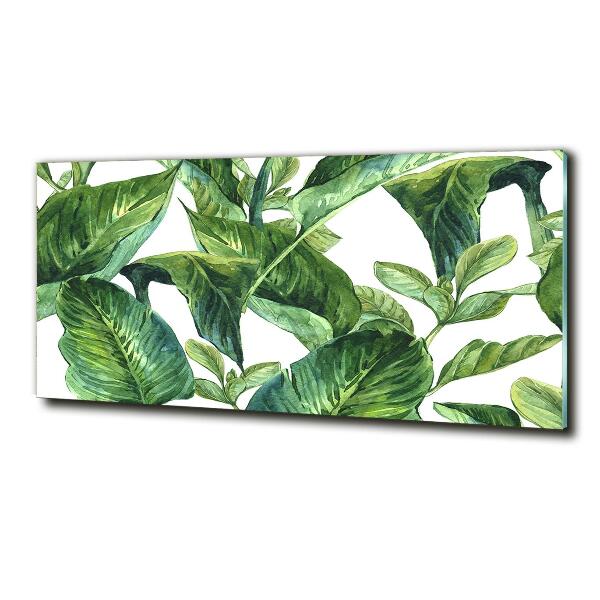 Glass picture wall art Leaves