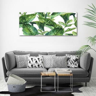 Glass picture wall art Leaves