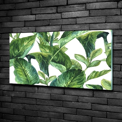 Glass picture wall art Leaves