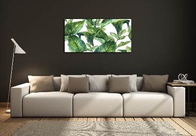 Glass picture wall art Leaves