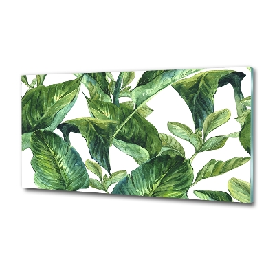 Glass picture wall art Leaves