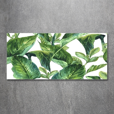 Glass picture wall art Leaves