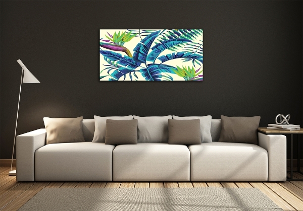 Photo printed on glass Tropical leaves