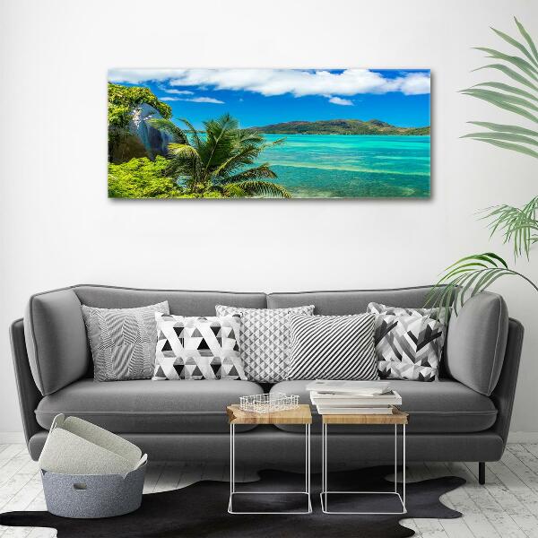 Glass art picture Seychelles coast