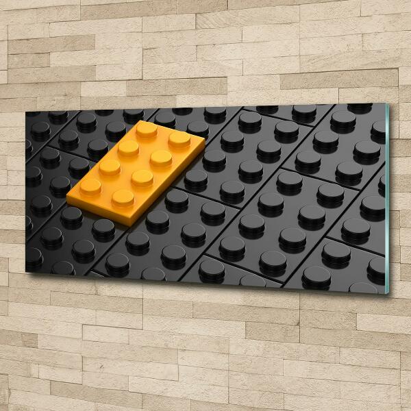 Wall art on glass Lego bricks