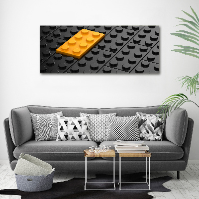 Wall art on glass Lego bricks