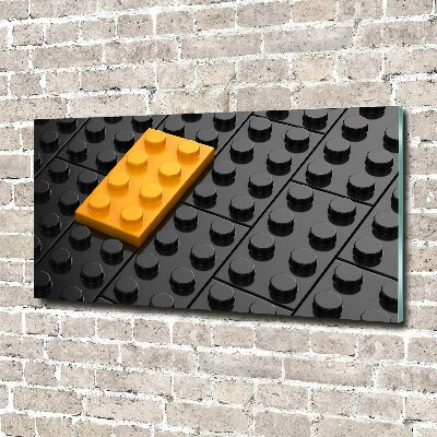 Wall art on glass Lego bricks