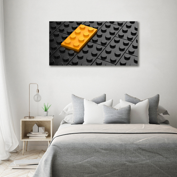 Wall art on glass Lego bricks