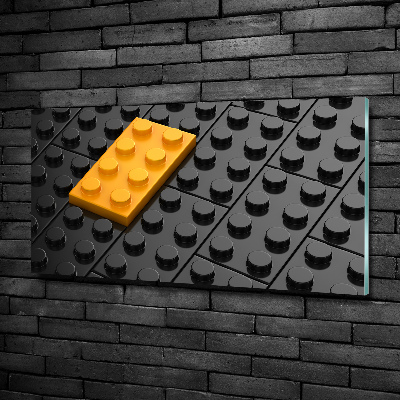 Wall art on glass Lego bricks