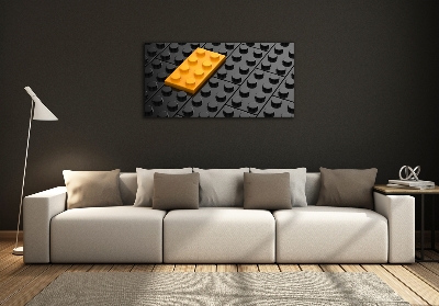 Wall art on glass Lego bricks