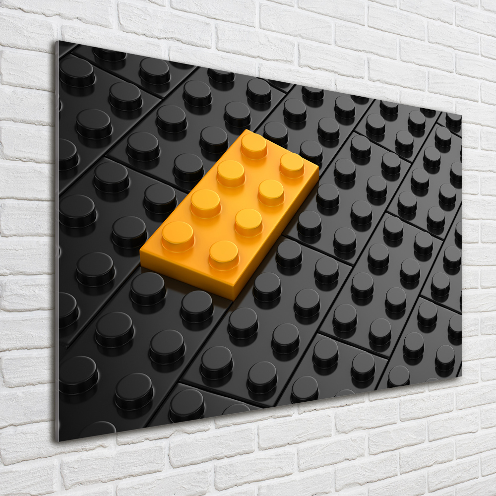 Wall art on glass Lego bricks