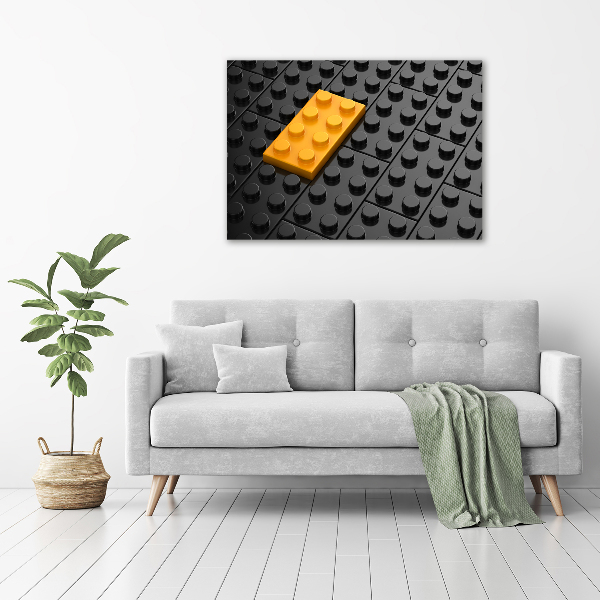 Wall art on glass Lego bricks