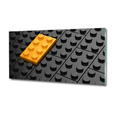 Wall art on glass Lego bricks