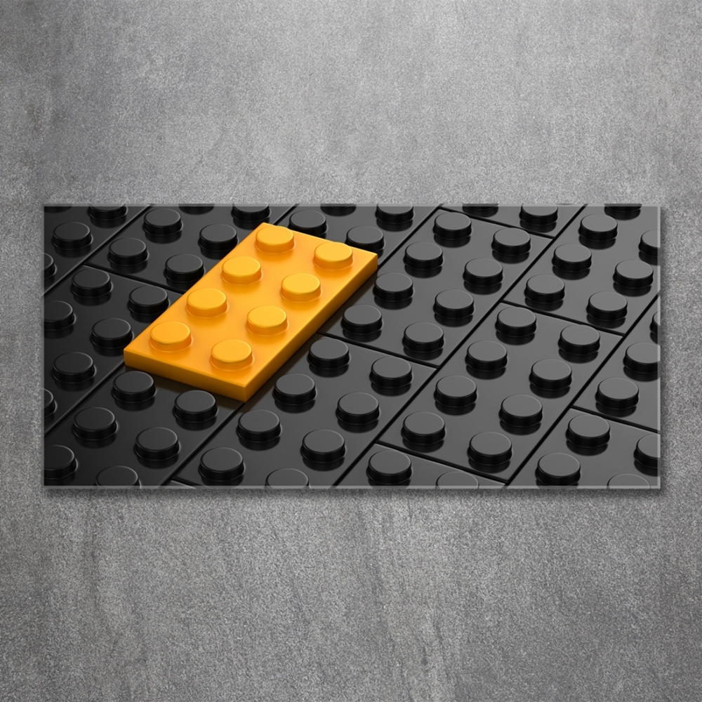 Wall art on glass Lego bricks