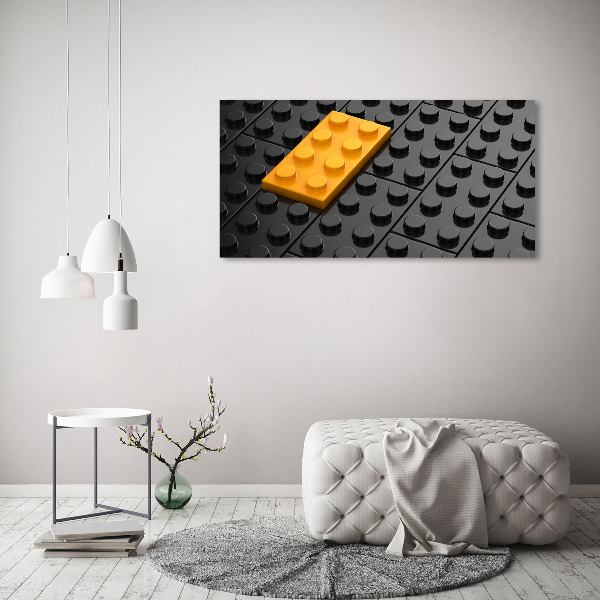 Wall art on glass Lego bricks