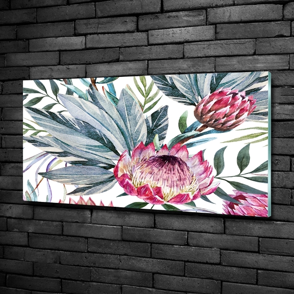 Photo printed on glass Protea