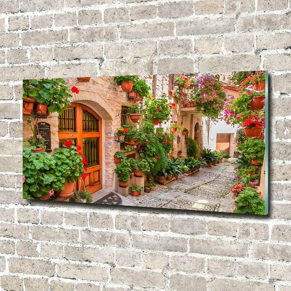 Printed glass wall art Charming street