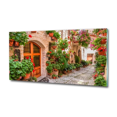 Printed glass wall art Charming street