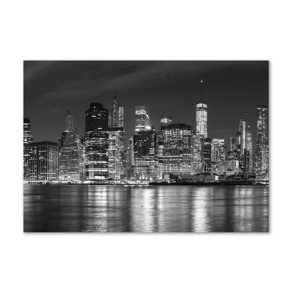 Glass wall art large Manhattan at night