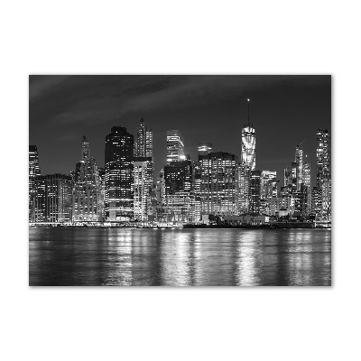 Glass wall art large Manhattan at night