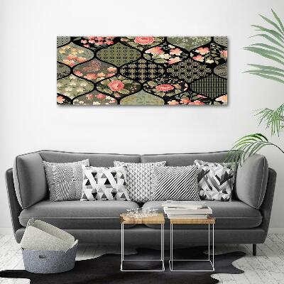 Glass picture wall art Floral pattern