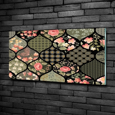 Glass picture wall art Floral pattern