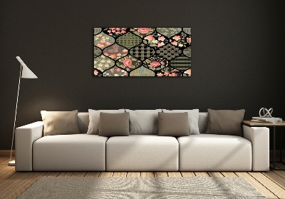 Glass picture wall art Floral pattern