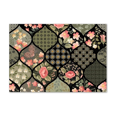 Glass picture wall art Floral pattern