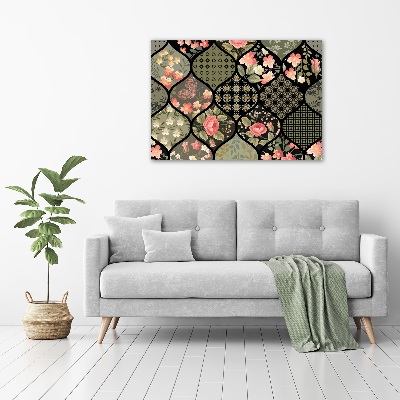 Glass picture wall art Floral pattern