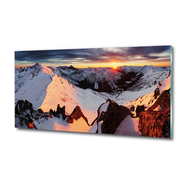 Photo printed on glass Mountains in winter