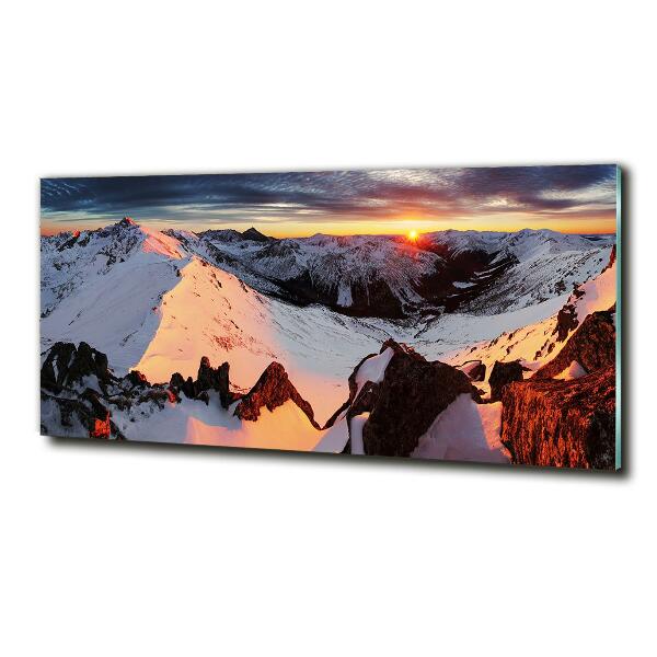 Photo printed on glass Mountains in winter