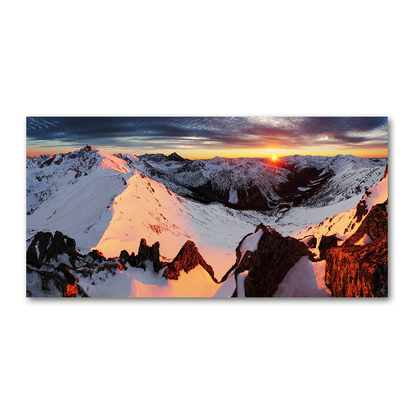 Photo printed on glass Mountains in winter