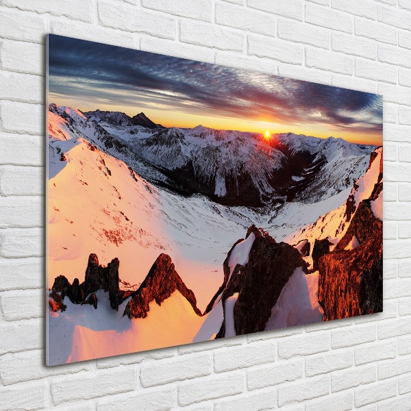 Photo printed on glass Mountains in winter