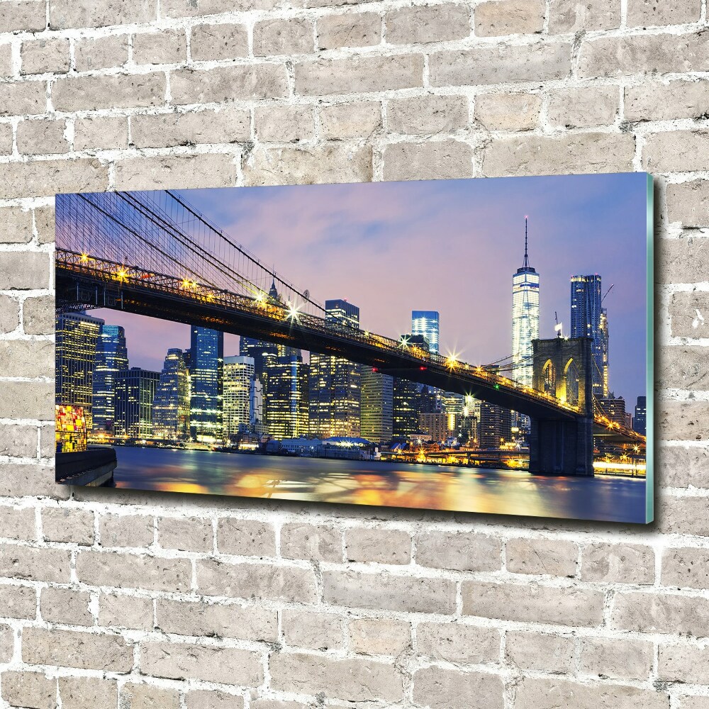 Glass wall art large Brooklyn bridge