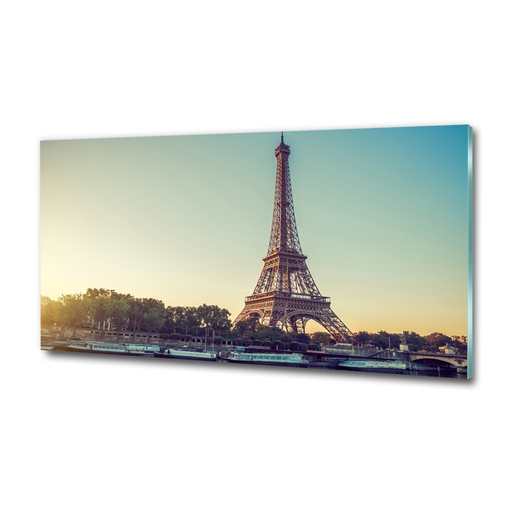 Glass wall art large Eiffel paris tower