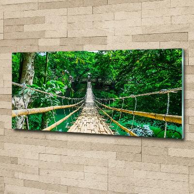 Glass wall art large Tropical forest bridge