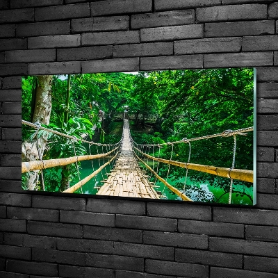 Glass wall art large Tropical forest bridge