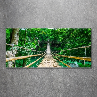 Glass wall art large Tropical forest bridge