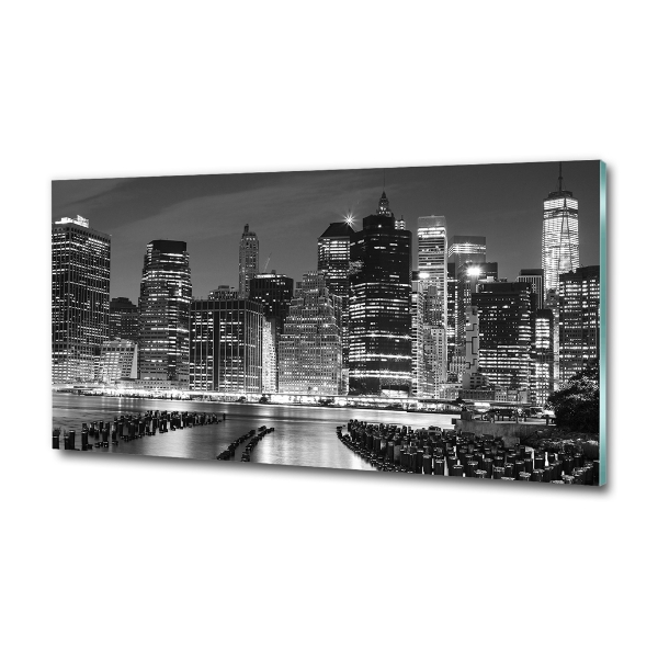 Glass wall art large Manhattan at night