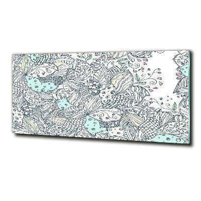 Glass picture wall art Floral pattern