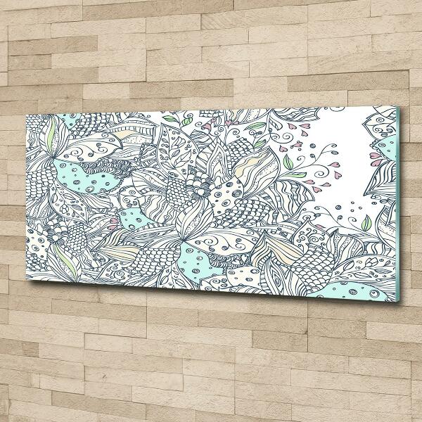 Glass picture wall art Floral pattern